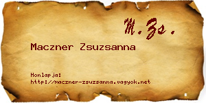 Maczner Zsuzsanna névjegykártya